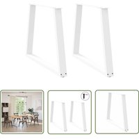 The Living Store - vidaXL Esstisch Beine V-Form 2 Stück Weiß 80x(72-73,3) cm Stahl von THE LIVING STORE
