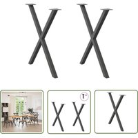 The Living Store - vidaXL Esstischbeine X-Form 2 Stk. Anthrazit 70x(72-73) cm Stahl von THE LIVING STORE