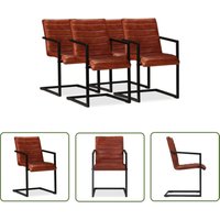 VidaXL Esszimmerstühle 4 Stk. Echtleder Braun VidaXL Esszimmerstühle 4 Stk. Echtleder Braun von THE LIVING STORE