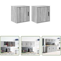 The Living Store - vidaXL Garagen-Wandschränke 2 Stk. Grau Sonoma Holzwerkstoff The Living Store - vidaXL Garagen-Wandschränke 2 Stk. Grau Sonoma Holzwerkstoff von THE LIVING STORE