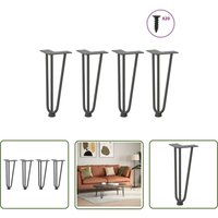The Living Store - vidaXL Haarnadelbeine 4 Stk. Anthrazit 30 cm Massivstahl von THE LIVING STORE