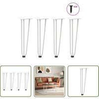 VidaXL Haarnadelbeine 4 Stk. Weiß 42 cm Massivstahl von THE LIVING STORE