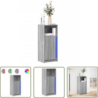 VidaXL LED-Sideboard Grau Sonoma 42,5x34x100 cm Holzwerkstoff von THE LIVING STORE