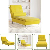 VidaXL Massage-Chaiselongue mit Nackenrolle Gelb Samt VidaXL Massage-Chaiselongue mit Nackenrolle Gelb Samt von THE LIVING STORE