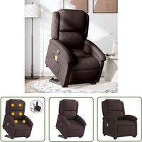 VidaXL Massagesessel mit Aufstehhilfe Dunkelbraun Stoff VidaXL Massagesessel mit Aufstehhilfe Dunkelbraun Stoff von THE LIVING STORE