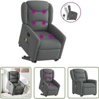 VidaXL Massagesessel mit Aufstehhilfe Dunkelgrau Stoff VidaXL Massagesessel mit Aufstehhilfe Dunkelgrau Stoff von THE LIVING STORE