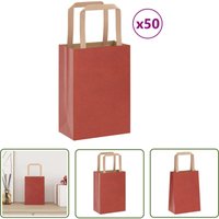 The Living Store - vidaXL Papiertragetaschen 50 Stk. mit Henkeln Rot 15x8x21 cm von THE LIVING STORE