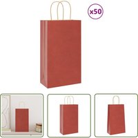 VidaXL Papiertragetaschen 50 Stk. mit Henkeln Rot 21x11x36 cm von THE LIVING STORE