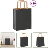 VidaXL Papiertragetaschen 50 Stk. mit Henkeln Schwarz 18x8x22 cm von THE LIVING STORE