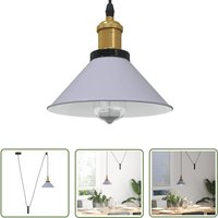 The Living Store - vidaXL Pendelleuchte Höhenverstellbar E27 Grau Glänzend ø 22 cm Metall von THE LIVING STORE