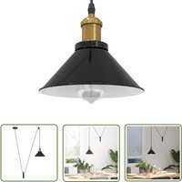 VidaXL Pendelleuchte Höhenverstellbar E27 Schwarz Glänzend ø 22 cm von THE LIVING STORE