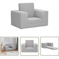 vidaXL Schlafsofa für Kinder Hellgrau Weicher Plüsch von THE LIVING STORE