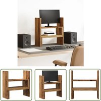 VidaXL Schreibtisch-Organizer Verstellbar Altholz-Optik 40x17x41 cm von THE LIVING STORE
