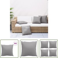 VidaXL Sofakissen 4 Stk. Grau 40x40 cm Stoff von THE LIVING STORE