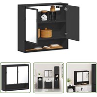The Living Store - vidaXL Spiegelschrank Schwarz 65x20x60 cm Holzwerkstoff von THE LIVING STORE