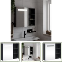 The Living Store - vidaXL Spiegelschrank mit LED-Beleuchtung Schwarz 60x13x52 cm The Living Store - vidaXL Spiegelschrank mit LED-Beleuchtung Schwarz 60x13x52 cm von THE LIVING STORE