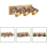 VidaXL Wandlampe Industriestil Silbern 70x23 cm E27 Mangoholz von THE LIVING STORE