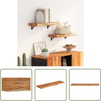 The Living Store - vidaXL Wandregal 40x20x2,5 cm Rechteckig Massivholz Akazie Baumkante von THE LIVING STORE