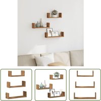 The Living Store - vidaXL Wandregale 3 Stk. Artisan-Eiche Holzwerkstoff von THE LIVING STORE