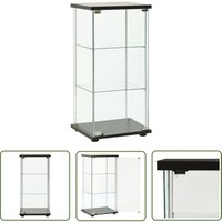 Vitrinenschrank Hartglas Schwarz - Vitrinenschrank - Glasvitrine - Aufbewahrungsraum - Deko Regal - Wohnzimmerschrank - The Living Store von THE LIVING STORE