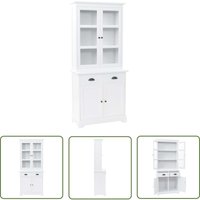 Vitrinenschrank mit 4 Türen mdf und Kiefernholz 80x40x180 cm - Vitrinenschrank - Schreibtisch - Regal - Wohnraummöbel - Küchenschrank - The Living Vitrinenschrank mit 4 Türen mdf und Kiefernholz 80x40x180 cm - Vitrinenschrank - Schreibtisch - Regal - Wohnraummöbel - Küchenschrank - The Living von THE LIVING STORE