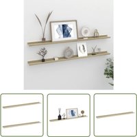 Wandregale 2 Stk. Weiß und Sonoma-Eiche 115x9x3 cm - Wandregal - Regal - Möbel - Wohnzimmerdeko - Dekoration - The Living Store Wandregale 2 Stk. Weiß und Sonoma-Eiche 115x9x3 cm - Wandregal - Regal - Möbel - Wohnzimmerdeko - Dekoration - The Living Store von THE LIVING STORE