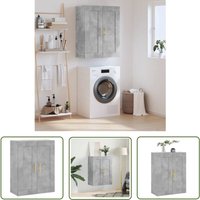 Wandschrank Betongrau 69,5x34x90 cm Holzwerkstoff - Hängeschrank - Wandschrank - Sideboard - Regal - Aufbewahrung - The Living Store von THE LIVING STORE