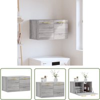 The Living Store - Wandschrank Grau Sonoma 60x36,5x35 cm Holzwerkstoff - Hängeschrank - Wandschrank - Holzschrank - Wohnzimmermöbel von THE LIVING STORE