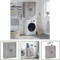 Wandschrank Grau Sonoma 69,5x34x90 cm Holzwerkstoff - Sideboard - Wandschrank - Regal - Aufbewahrung - Grau - The Living Store Wandschrank Grau Sonoma 69,5x34x90 cm Holzwerkstoff - Sideboard - Wandschrank - Regal - Aufbewahrung - Grau - The Living Store von THE LIVING STORE