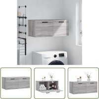 Wandschrank Grau Sonoma 80x36,5x35 cm Holzwerkstoff - Hängeschrank - Wandschrank - Regal - Wohnzimmermöbel - Schlafzimmermöbel - The Living Store von THE LIVING STORE