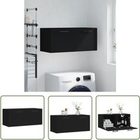 Wandschrank Schwarz 80x36,5x35 cm Holzwerkstoff - Hängeschrank - Wandschrank - Holzschrank - Aufbewahrungsraum - Wohnzimmermöbel - The Living Store Wandschrank Schwarz 80x36,5x35 cm Holzwerkstoff - Hängeschrank - Wandschrank - Holzschrank - Aufbewahrungsraum - Wohnzimmermöbel - The Living Store von THE LIVING STORE