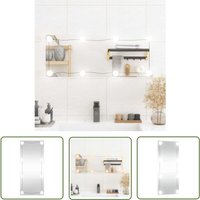 The Living Store - Wandspiegel mit LED-Leuchten 30x80 cm Glas Rechteckig - Wandspiegel - LED-Spiegel - Dekospiegel - Badspiegel - Schlafzimmerspiegel von THE LIVING STORE