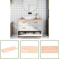 The Living Store - Waschtischplatte 120x50x(2-4) cm Massivholz Unbehandelt - Massivholz Waschttischplatte - Eiche - Badrenovierung - Holz Platte von THE LIVING STORE