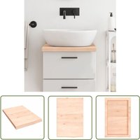 Waschtischplatte 40x60x(2-4) cm Massivholz Unbehandelt - Waschtischplatte - Eiche - Holzarbeitsplatte - Badrenovierung - Massivhölz - The Living Store von THE LIVING STORE