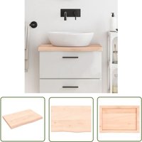 Waschtischplatte 60x40x(2-4) cm Massivholz Unbehandelt - Massivt Eiche - Waschttisch Platte - Badrenovierung - Holz Arbeitsfläche - Möbelstück - The von THE LIVING STORE