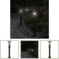 The Living Store - Wegeleuchte Schwarz 60 cm Edelstahl - Outdoor-Beleuchtung - Gartenlampe - Wegeleuchte - Edelstahl Lampe - LED-Lampe von THE LIVING STORE
