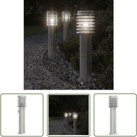 The Living Store - Wegeleuchte mit Steckdose Silbern 60 cm Edelstahl - Outdoor-Beleuchtung - Gartenlampe - LED-Lampe - Edelstahl Lampe - Wetterfeste von THE LIVING STORE