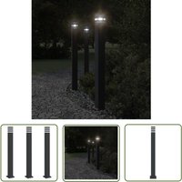 The Living Store - Wegeleuchten mit Steckdose 3 Stk. Schwarz 110 cm Aluminium - Gartenlampe - LED-Lampe - Außenstehleuchte - Wetterfeste Lampe von THE LIVING STORE