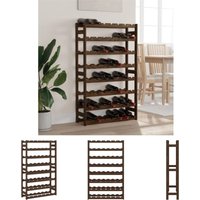 The Living Store - Weinregal für 56 Flaschen Braun Massivholz Kiefer - Weinregale - Braun von THE LIVING STORE