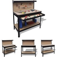 The Living Store - Werkbank mit Lochwand und Schublade - Werkbänke - Braun von THE LIVING STORE
