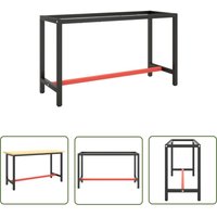 Werkbankgestell Mattschwarz und Mattrot 140x50x79 cm Metall - Metallisches Gestell - Werkbankgestell - Tischgestell - diy - Werkstattbedarf - The Werkbankgestell Mattschwarz und Mattrot 140x50x79 cm Metall - Metallisches Gestell - Werkbankgestell - Tischgestell - diy - Werkstattbedarf - The von THE LIVING STORE