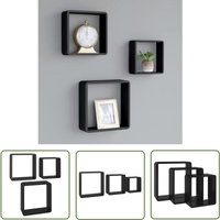 The Living Store - Würfelregale 3 Stk. Schwarz mdf - Wandregal - Schreibtischorganisation - Wohnraumdekoration - Stauraum - Schwarz The Living Store - Würfelregale 3 Stk. Schwarz mdf - Wandregal - Schreibtischorganisation - Wohnraumdekoration - Stauraum - Schwarz von THE LIVING STORE
