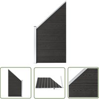 Zaunelement wpc 95x(105-180) cm Grau - Gartenzaun - Sichtschutz - wpc Zaun - Wetterfest - Pflegeleicht - The Living Store von THE LIVING STORE