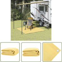 The Living Store - Zeltteppich 200x200 cm Beige - Campingausrüstung - Zelt Zubehör - Outdoor Teppich - Garten Teppich - Wasserdichter Teppich von THE LIVING STORE