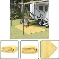 The Living Store - Zeltteppich 200x300 cm Beige - Campingausrüstung - Outdoor Teppich - Garten Teppich - Zelttrapez - Wasserdichter Bodenbelag von THE LIVING STORE