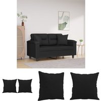 Zierkissen 2 Stk. Schwarz 40x40 cm Mikrofasergewebe - Zierkissen - Schwarz - The Living Store von THE LIVING STORE