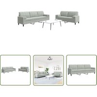 vidaXL 2-tlg. Sofagarnitur mit Kissen und Nackenrollen Hellgrau Samt vidaXL 2-tlg. Sofagarnitur mit Kissen und Nackenrollen Hellgrau Samt von THE LIVING STORE