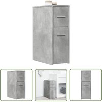 vidaXL Badschrank Schmal mit Rollen Betongrau Holzwerkstoff von THE LIVING STORE