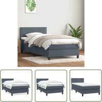 vidaXL Boxspringbett mit Matratze Dunkelgrau 100x210 cm Samt vidaXL Boxspringbett mit Matratze Dunkelgrau 100x210 cm Samt von THE LIVING STORE