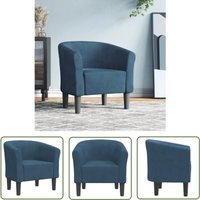 vidaXL Clubsessel Dunkelblau Samt von THE LIVING STORE